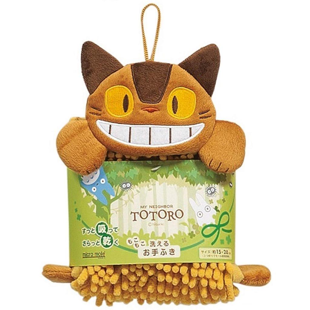 Senko My Neighbor Totoro Smiling Cat Bus Hand 15 x 28 cm using the Cat Bus 91186 Towel, Approx. (when mall), Yellow, Absorbent, Quick-Drying, Design,