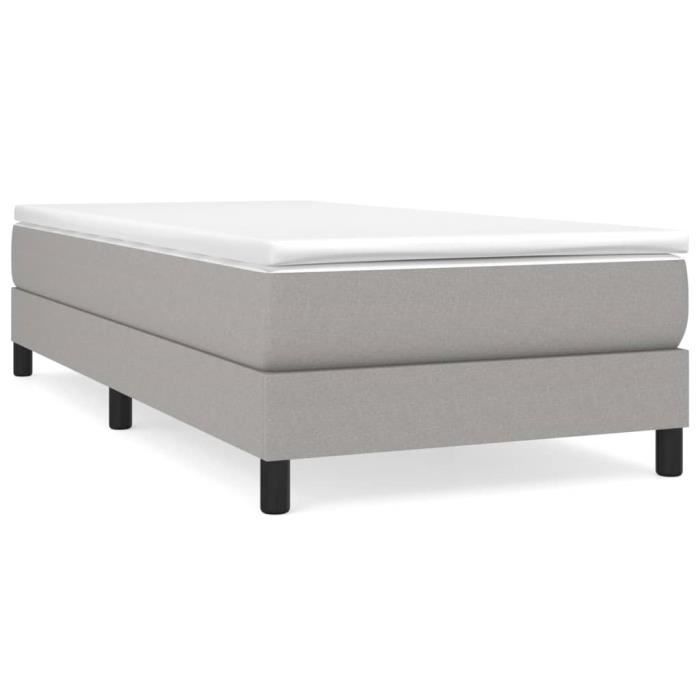 3144053 vidaXL Divan Bed with Mattress Light Grey 100x200cm Fabric