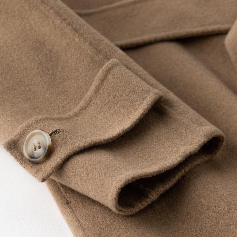 Sinuofude Women's Cashmere Blend Double-sided Wool Lapel Coat