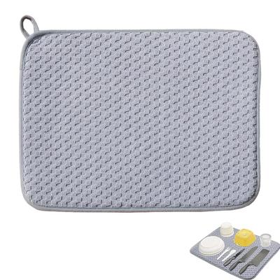 YUHENGCT Dish Drying Absorbent Rollable Storage Mat with Machine Washable Mat, Quick-Drying Mat, 30x40cm, Antibacterial, Loops, Over-the-Sink