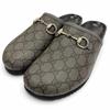 Pristine Sandals Horsebit Gray GG Supreme Canvas Mens 738964 Used