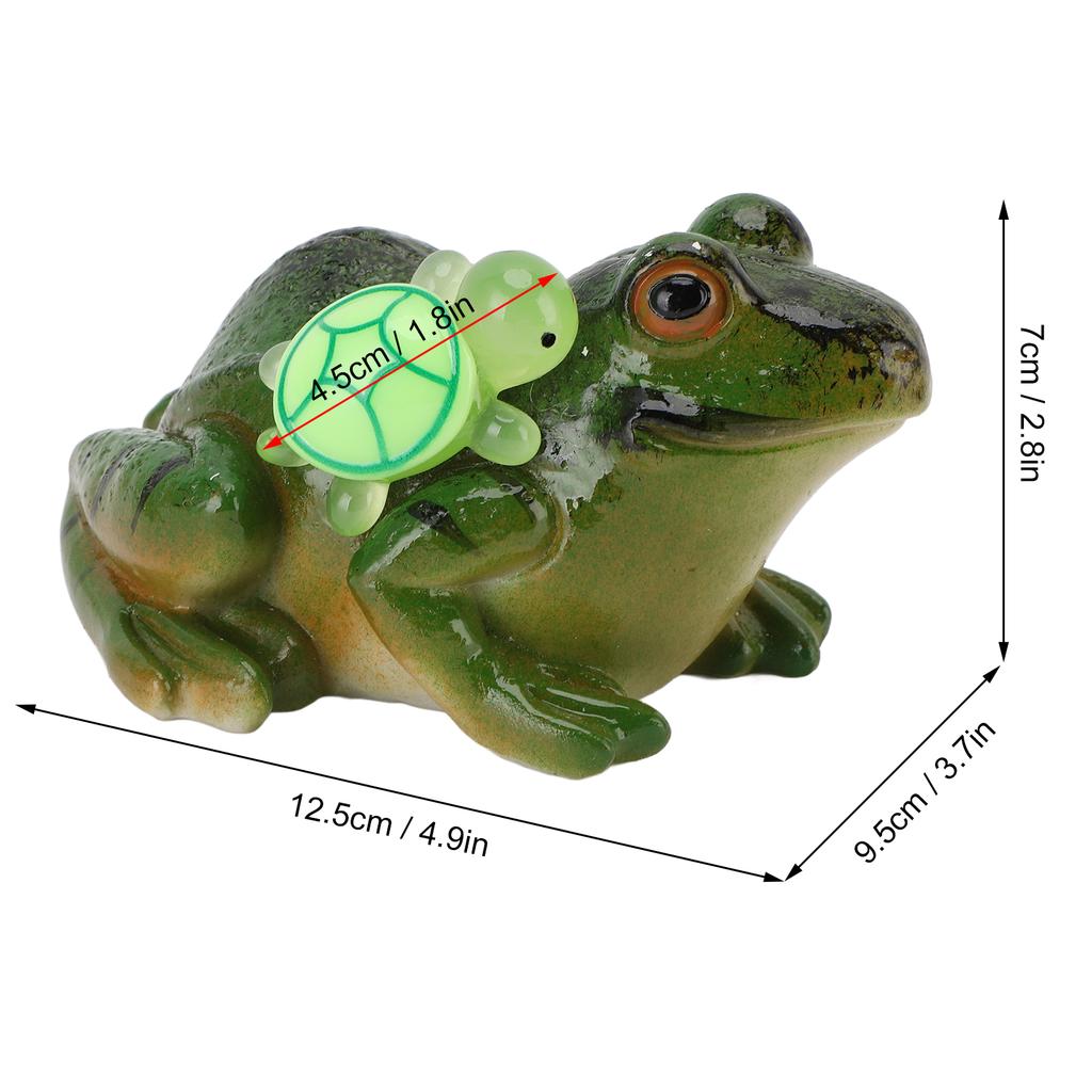 Žabí figurka Roztomilá Zábavná Pryskyřičná Žába se Želvou Socha pro Patio Zahradní Ornament