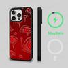 Black Scary Ghost Eye Monstrous Line Art Phone Case Magesafe Magnetic Wireless Charge Case For iPhone 16 14 Pro Max Plus Mini
