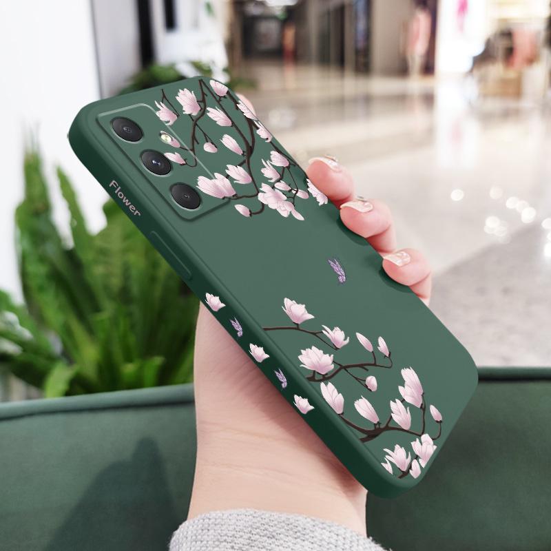 

Flower Branch Dance Phone Case For Samsung Galaxy A17 A07 A56 A36 A26 A16 A06 A55 A35 A25 A15 A05 A54 A34 A24 A14 A04 Silicone C Samsung A24 4G темно-зеленого
