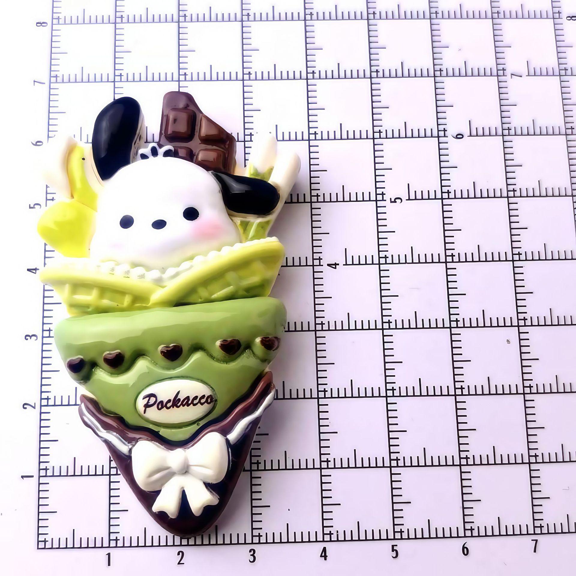 Large Sanrio Ice Cream Cone Cartoon Resin Accessories: Magnet & Keychain Set Solid Large Card