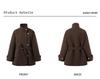 Veste en duvet en laine marron Maillard pour femme - Automne/Hiver 2025 Style coréen haut de gamme.