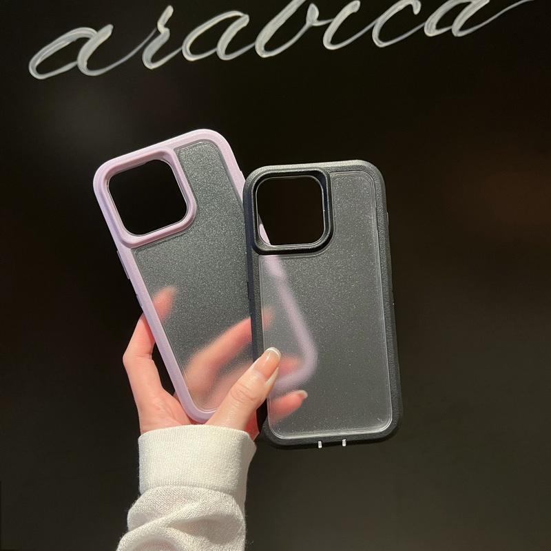 

Для iPhone 15 Pro Max 14 13 Pro 12 11 чехол противоударный матовый ПК жесткий ТПУ тонкий прозрачный чехол для телефона с защитой от падений iPhone 15 чёрный