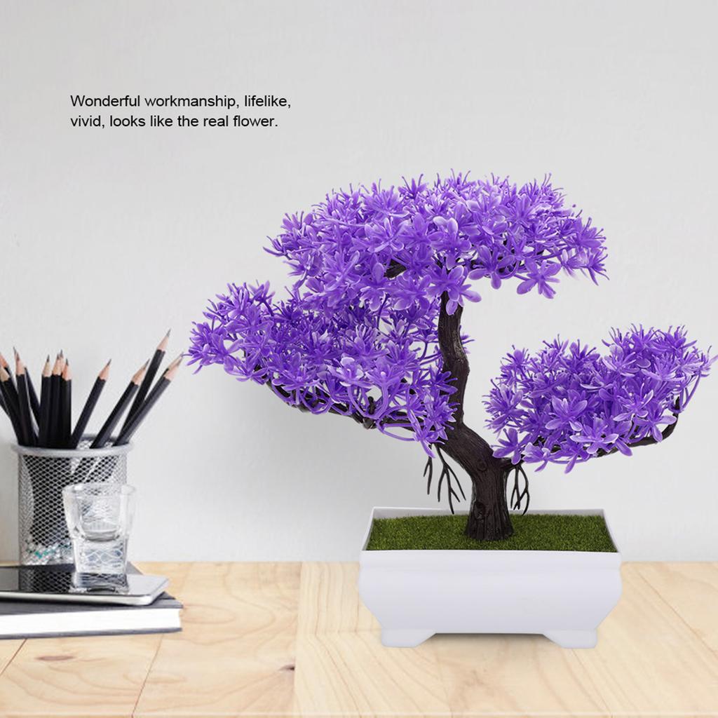 Artificial Bonsai Fake Flower Potted Plant Decor