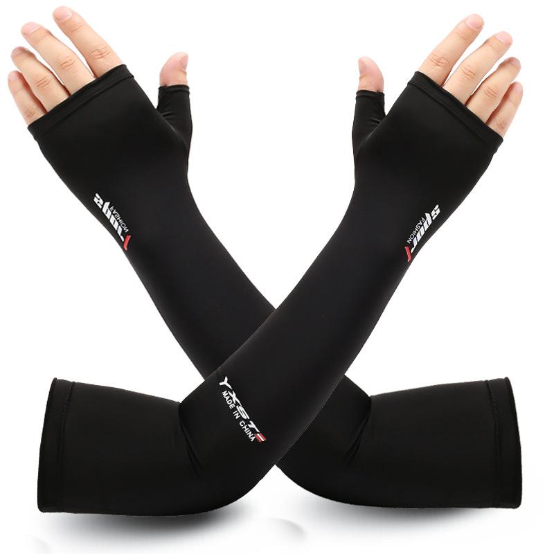 Мужской летний ледяной рукав, ледяной шелк, защита для рук, полупалый One Size