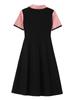 Color-Block Chic Plus Size Two-Piece Look Dress - Short Sleeve Summer Fashion for Women