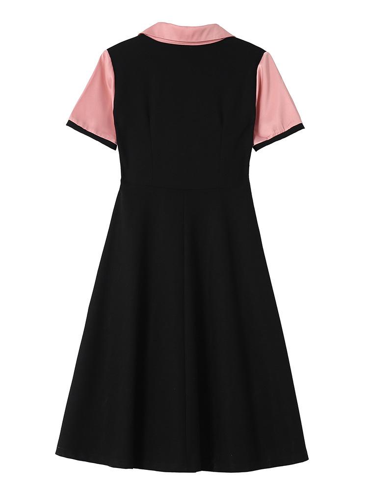 Color-Block Chic Plus Size Two-Piece Look Dress - Short Sleeve Summer Fashion for Women