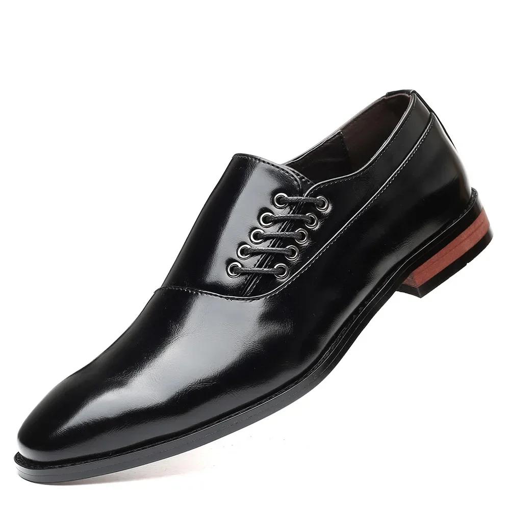 Business Dress Men Shoes Square Toe Leather Shoes Party Wedding Shoes Men Quality Gentleman Shoess 48 Casual Man Office Shoes