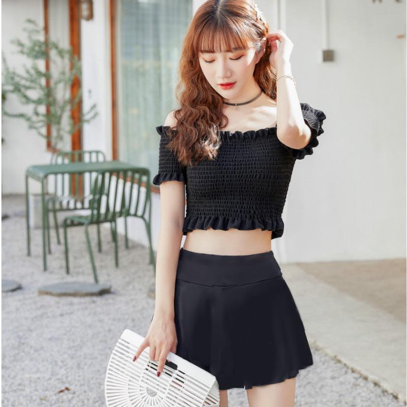 2025 Women s Short Sleeve Conservative Slimming Skirt Swimsuit Extra Large (XL)