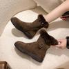 2025 New Women's Premium Snow Boots Suede Slip-On Ankle Boots with Metal Accents & Non-Slip Sole Winter Comfort Booties