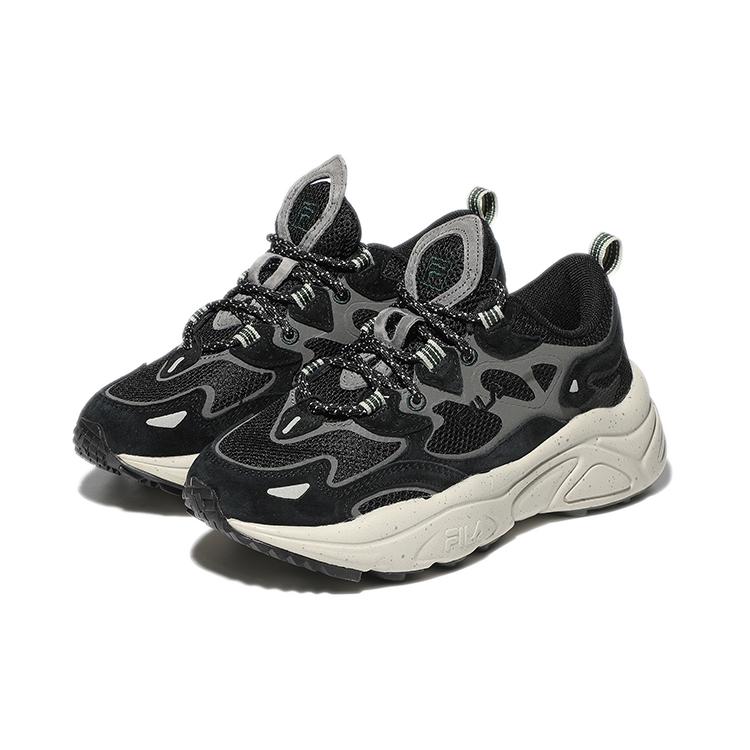 Fila Low Top Sneakers Casual Low Top Chunky Sneakers Unisex Black Gray Korean Style 1RM01559D_017