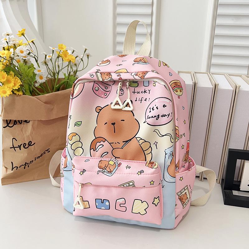 Школьный рюкзак милый мультяшный капибара школьный рюкзак для девочки универсальный рюкзак новый рюкзак рюкзак большой вместимости