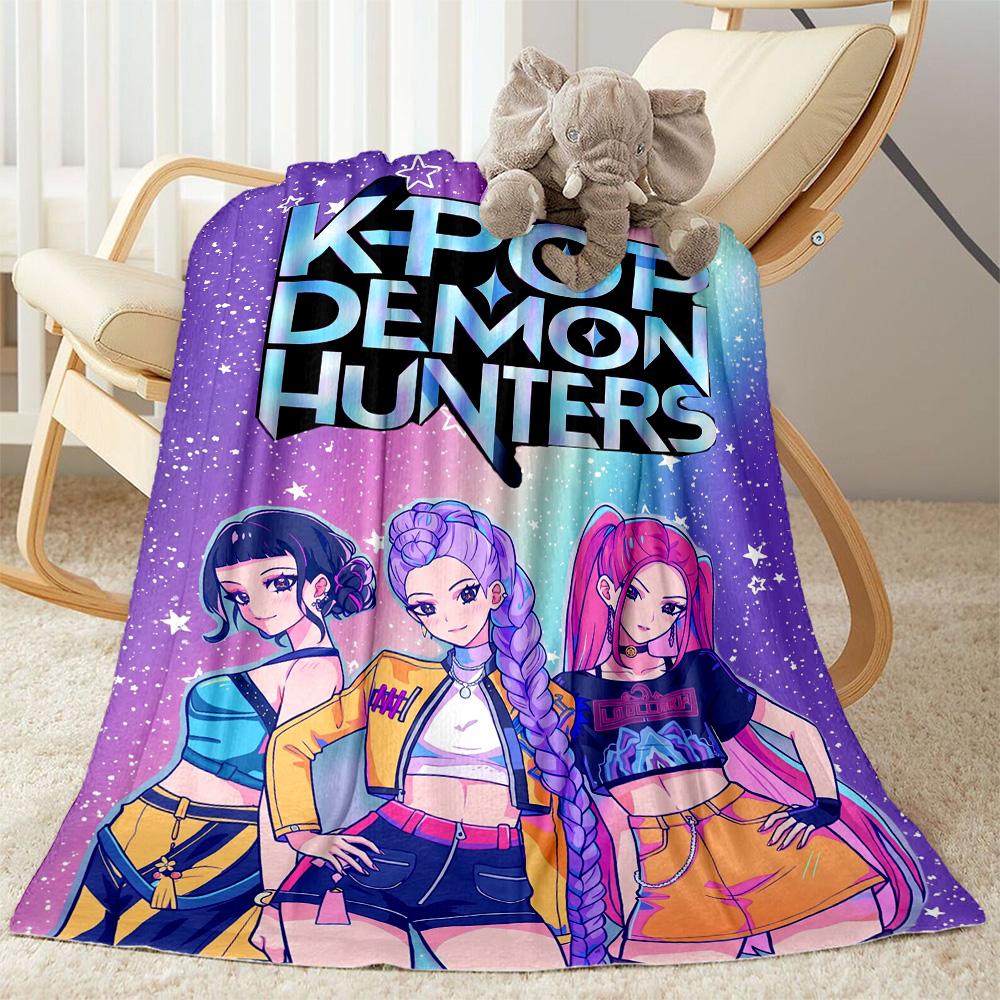 K-pop Demon Hunters Blanket Soft Warm Cozy Great for Bed Chair Livingroom Four Seasons Universal Stylish Decor Best Holiday Gift for Friends Family