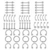 60 Stück Unisex Edelstahl Lippen Nagel Augenbrauen Stecker Nasenring Piercing Mischset