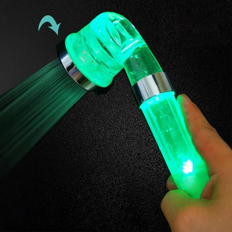 HONGDEC Drei Funktionen Temperaturregelung Handbrause SPA 3 Farben LED Duschkopf