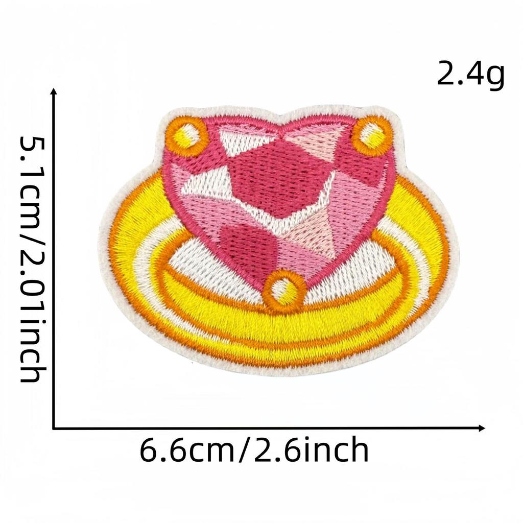 Cartoon Pink Series Embroidered Patch Bowknot Flower Applique Clothing Accessories with Hot Melt Adhesive