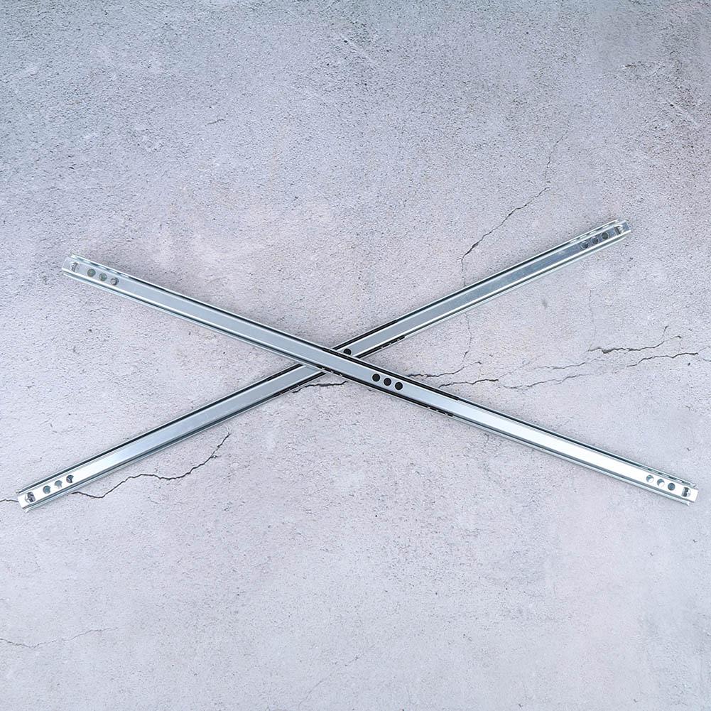 2Pcs Set 450x17mm Drawer Steel Ball Slide Rail Hardware Accessory for Cabinet Closets