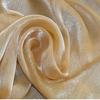 Caramel-colored pleated glitter transparent organza fabric suitable for wedding dresses evening gowns designer clothing fabrics