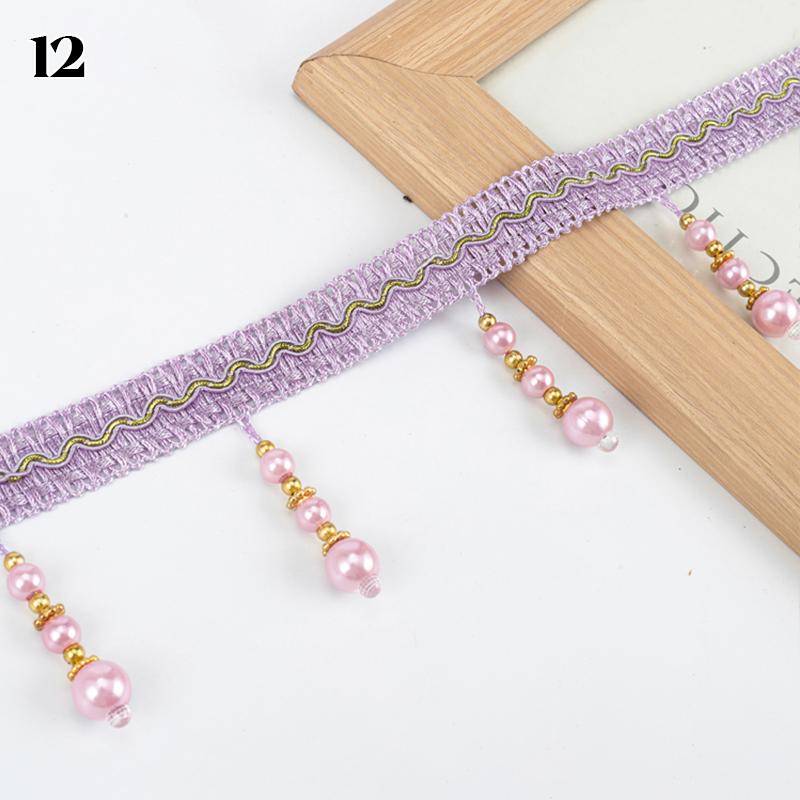 10 Meter Vorhangborten Perlenspitze Fransen DIY Vorhang Nähborte Quastelkante Heimvorhang Sofa Polsterdekor Zubehör