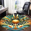 1pc Golden Tree of Life Chair Carpet for Office, Soft Comfortable Mat For Office, Living Room, Bedroom, Machine Washable Carpet Yy251112208