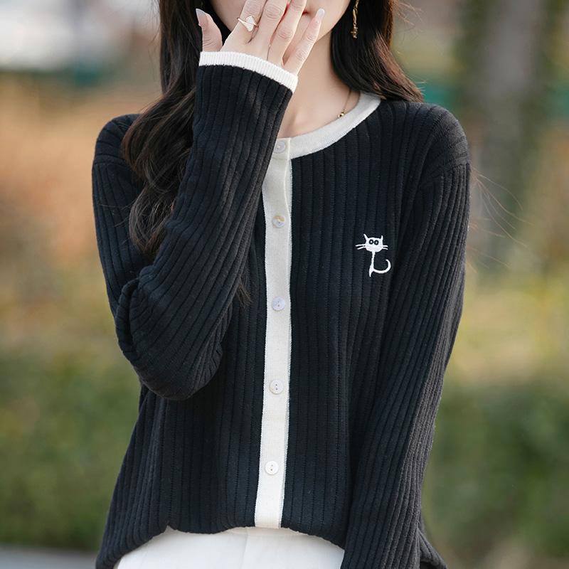 Women's Lightweight 50% Wool 50% Mulberry Silk Cardigan - 4-Season Versatile Knitwear for All-Year Comfort & Style