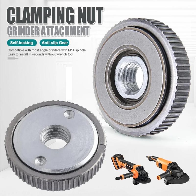 M14 Gewinde Winkelschleifer Selbstverriegelnde Druckplatte Schwarz Schnellspannflanschmutter Spannkraft Spannfutter Werkzeugteile 1Stk