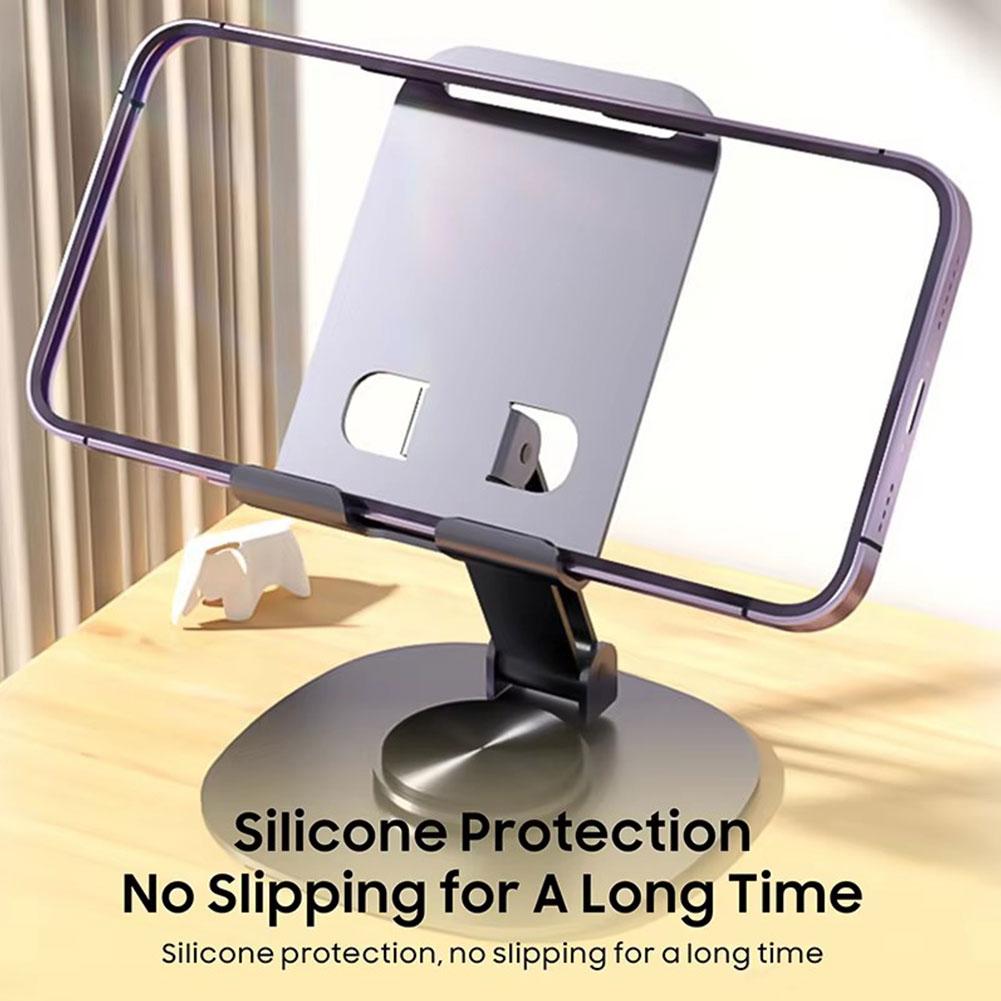 Metal Desktop Tablet Holder Table Cell Foldable Extend Support Desk Mobile Phone Holder Stand For IPhone 360 Degrees Rotatable