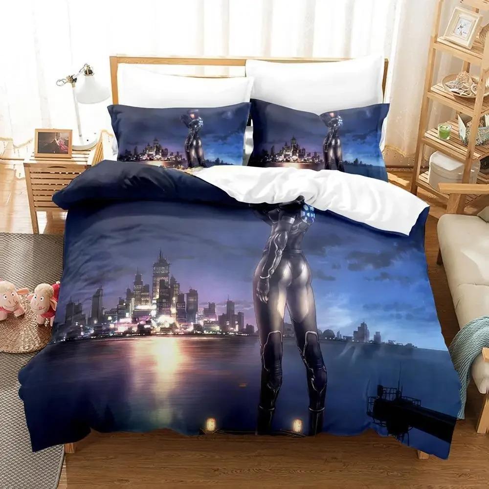 

Vibrant Breathable Single Twin Full Queen King Ghost In The Shell Size Bed Adult Kid Bedroom Duvetcover Sets 3D Anime Quilt Comforter (quilt)-EU Single(135*200cm)3pcs