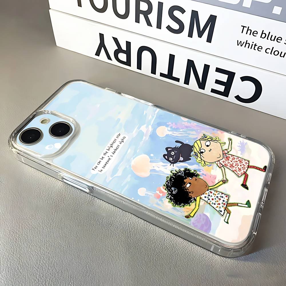 

C-Charlie and L-Lola Phone Case For iPhone 17,16,15,14,13,12,11 Pro,Max,Plus,X,XS,XR,SE4,E Mini Transparent Soft Cover iPhone17PRO