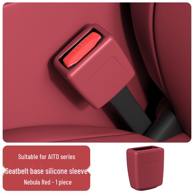 Silicone Seatbelt Base Anti-Collision Protective Sleeve for AITO M8 M9 Car Interior Decoration.