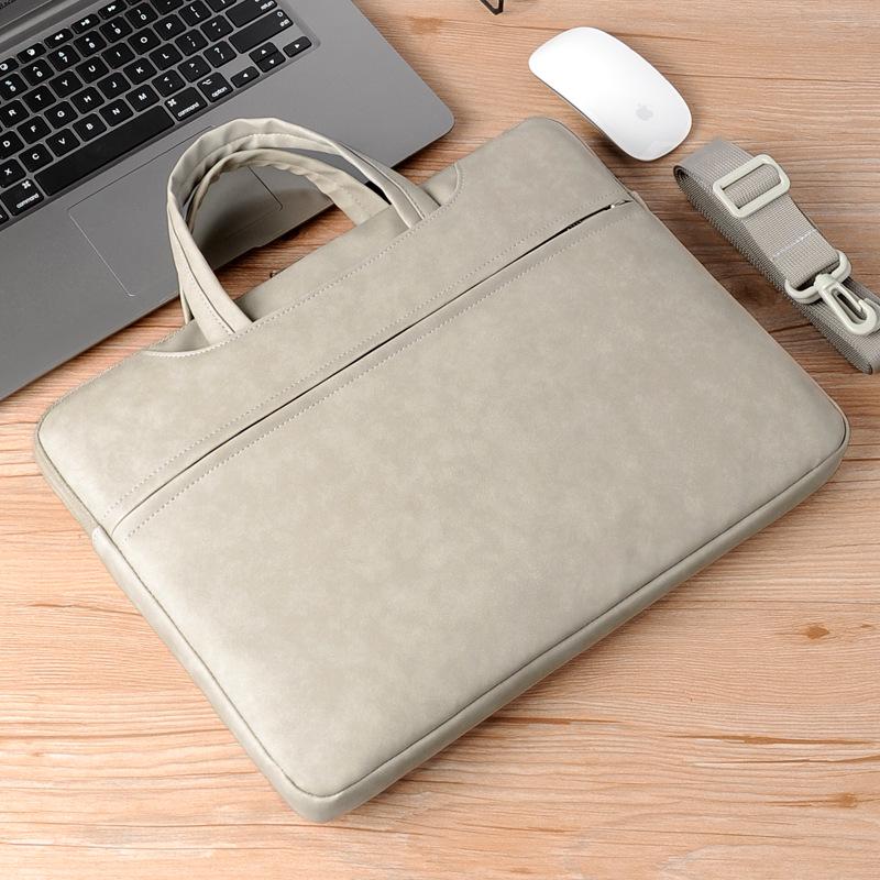

Durable Women s Leather Handbag and Tablet Sleeve - Lightweight, Wear-Resistant, PU Leather Shoulder Bag 13 inch темно-сірий