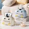 Cute Desktop Tissue Case with Phone Holder Facial Tissue Holder Cartoon Tissue Box  Entrance Hall