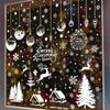 9 Sheets Christmas Window Stickers Snow House Snowflakes Elk Window Clings Decals For Christmas Decoration