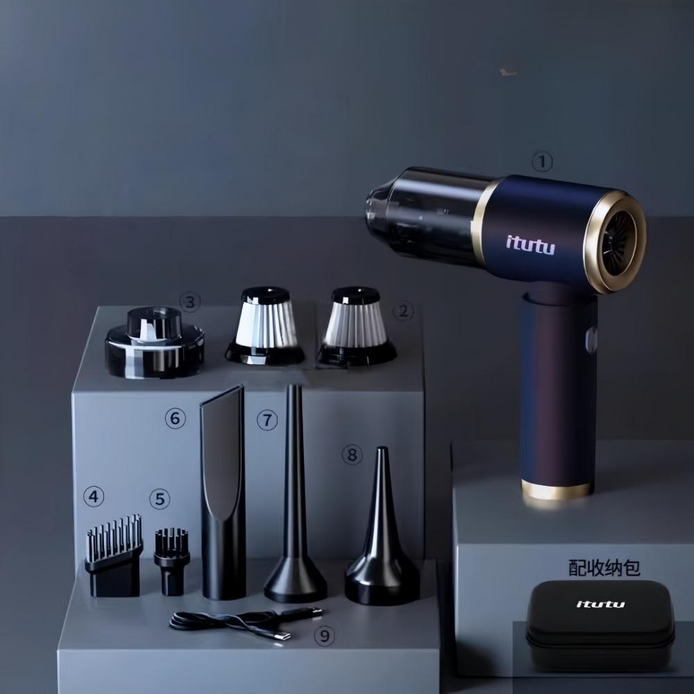 1 Set Strong Car Vacuum Cleaner Wireless Charging Handheld Suction Blowing All-in-one Machine for Household Car Cleaning Tools