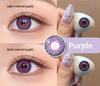 Color Contact Lenses 1 Pair for European Blend Effect Green and Purple and Gray Eyes 14.5mm Yearly Use Soft Lens