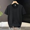 Pánské tričko s kulatým výstřihem v jednobarevném provedení, velikost Plus Size – Volný střih, krátký rukáv, základní tričko (5XL-13XL)