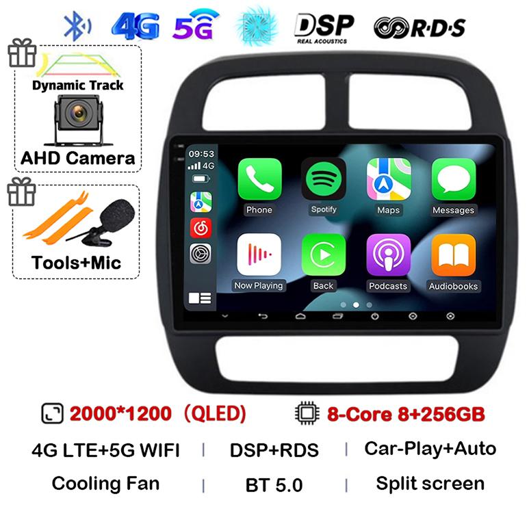 Android 14 Auto Carplay For Renault KWID K-ZE Dacia Spring 2015 2016 2017 2018 2019 Car Multimedia Player GPS Radio DSP Stereo