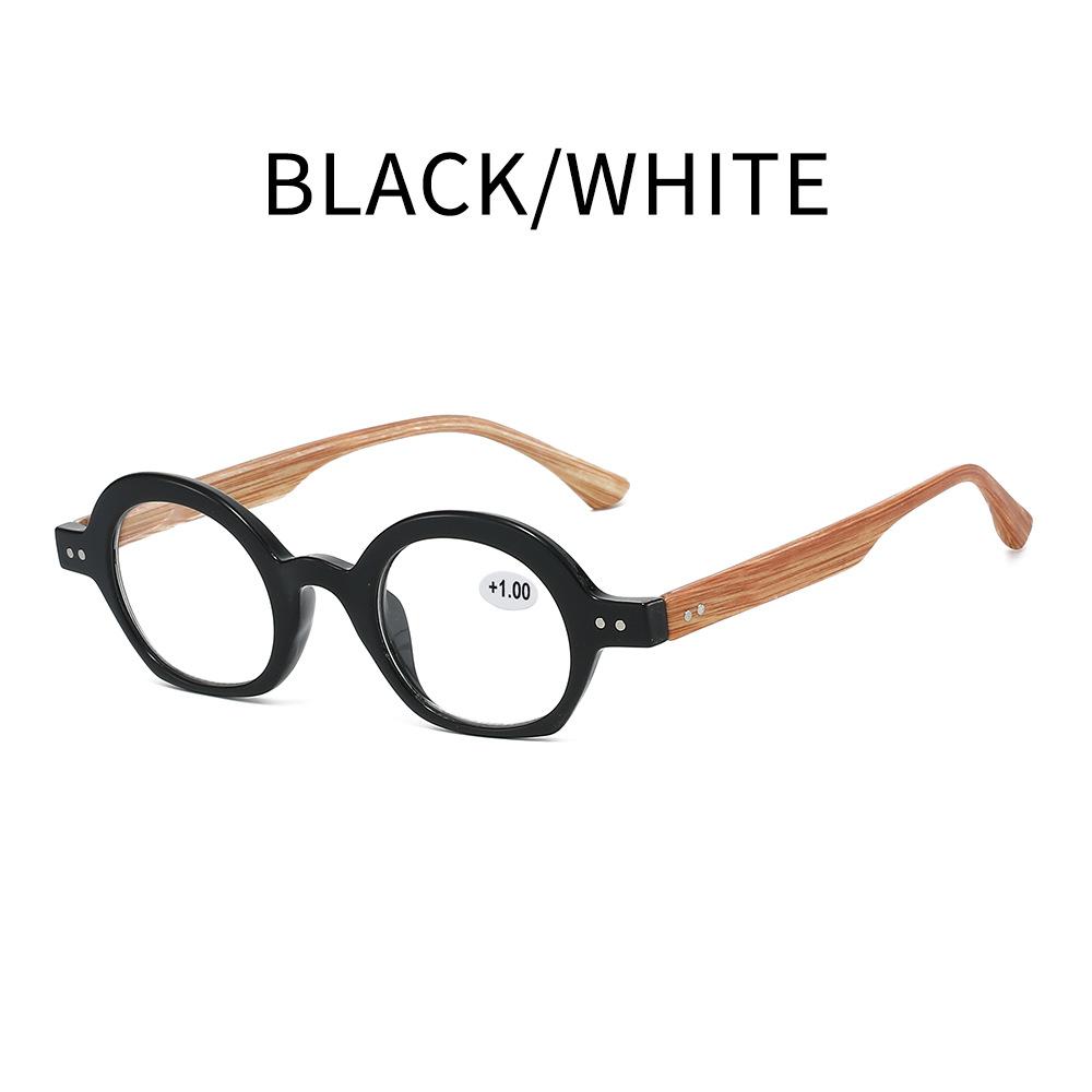 

1918 imitation wood grain rice nail anti-blue glasses men and women, Japan and Korea round frame ultra-light high definition reading glasses frame 0 degree-anti-blue light glasses
