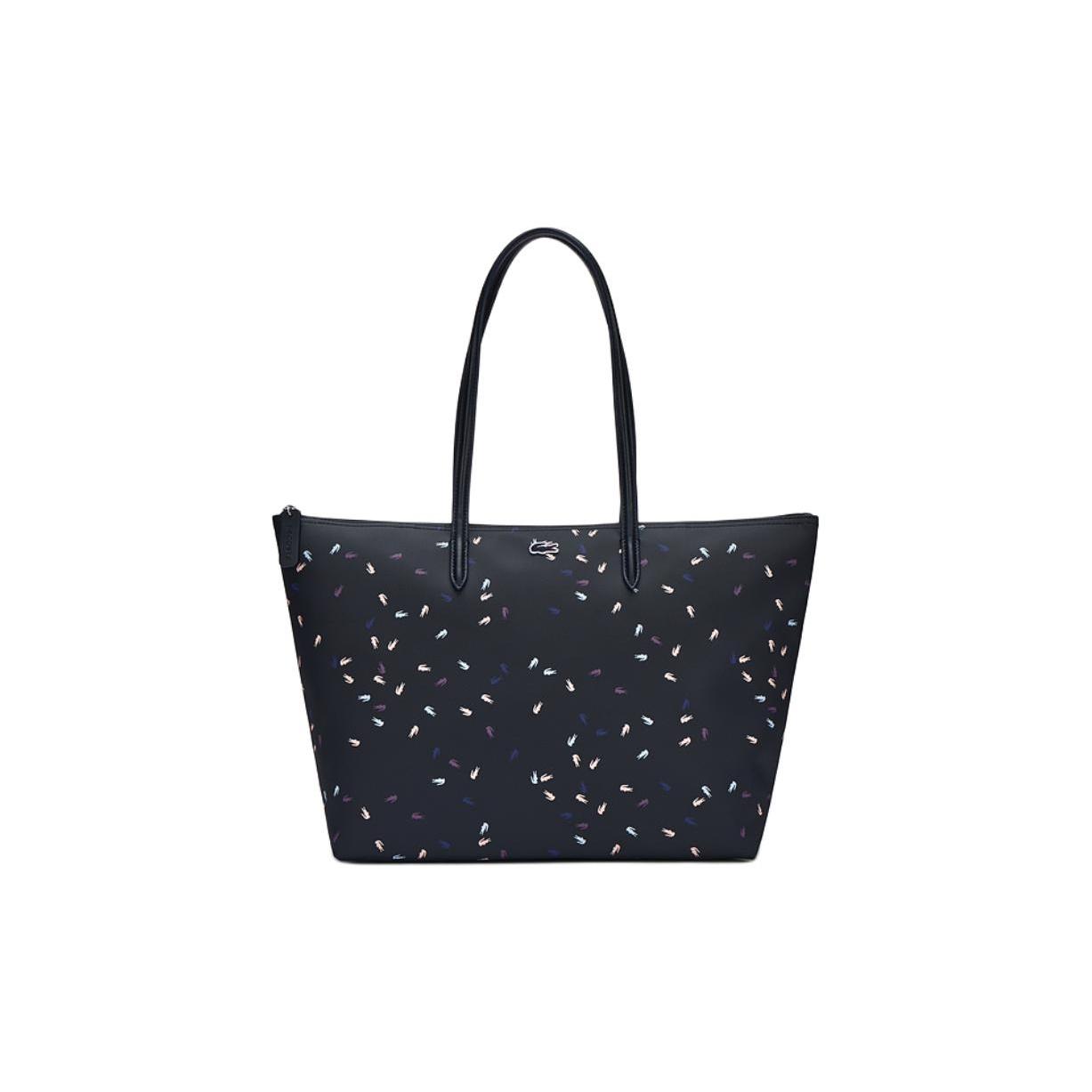 

Lacoste Color Block Printed PVC Tote Bag Women Tote Bags Black Blue NF5141HN-R55 Black Blue