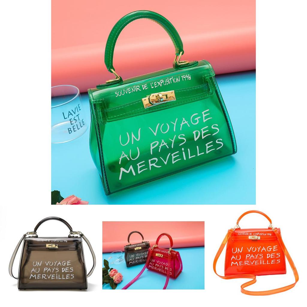 Candy-colored Transparent Shoulder Bag For Women Pvc Material Jelly Bag Medium Size Ideal For Daily Wear