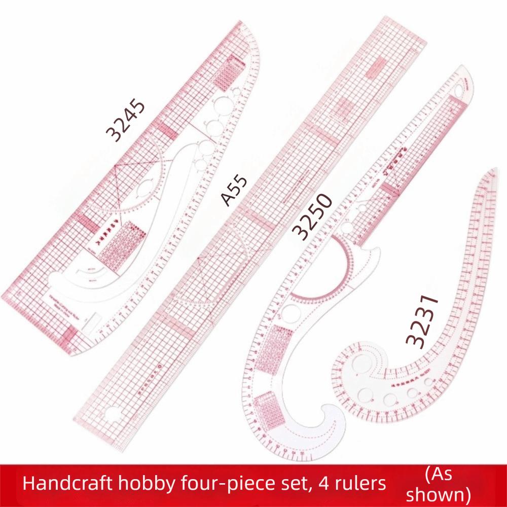 Hochpräzise Französische Kurve Lineal Klare Linien Schneiderlineal Schnittmuster Schablone Schneidern Four-piece set