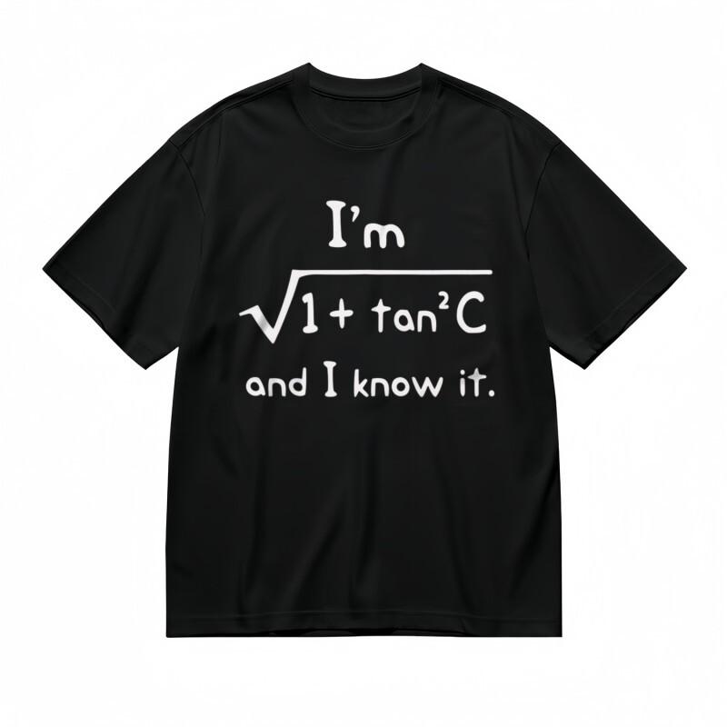 

Men s Trend Comfortable Classic T-Shirt Trigonometry Pun Graphic Tee XL