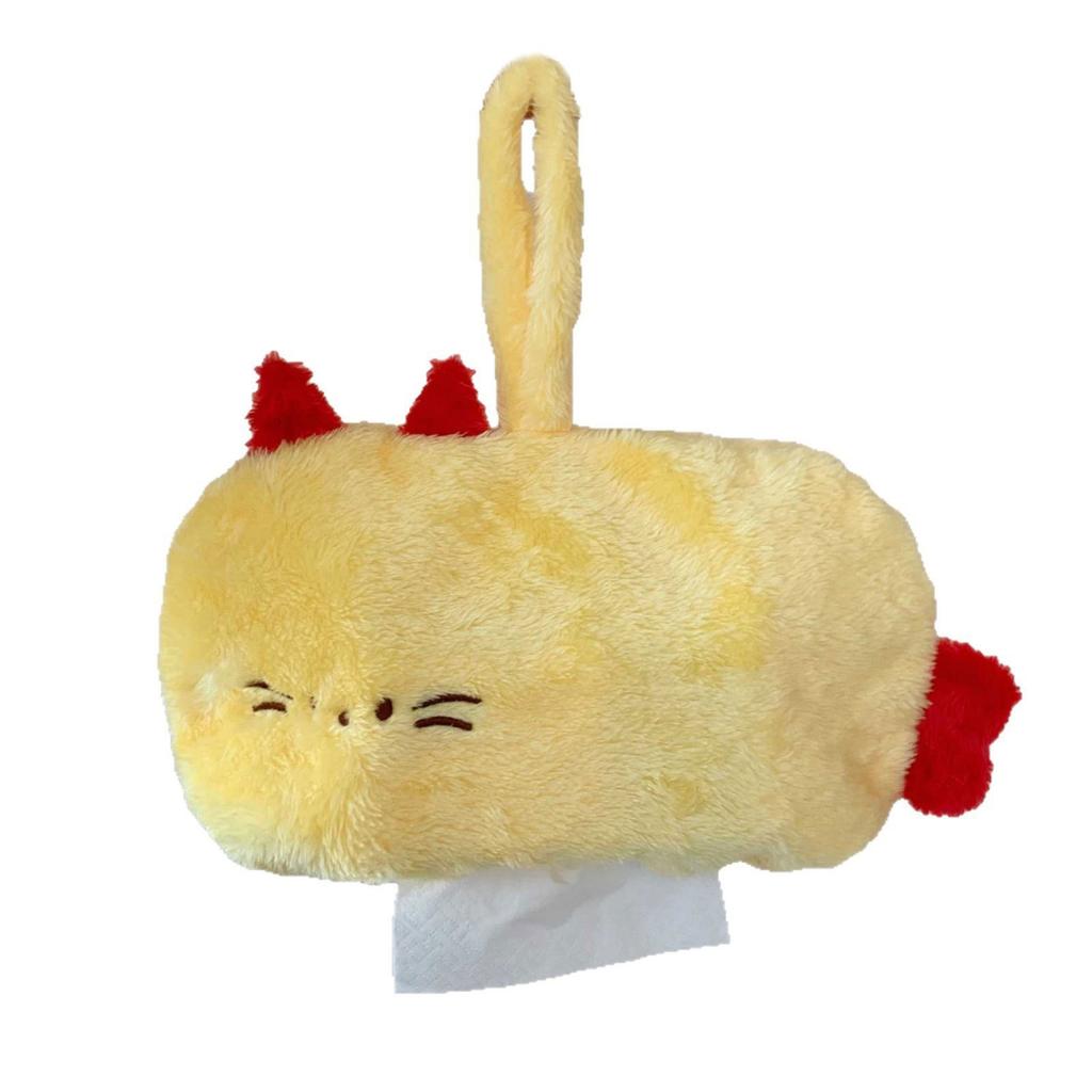 Wall Mountable Plush Tissue Holder With Fried Shrimp Shape For Small Item Organization And Decoration Accessory