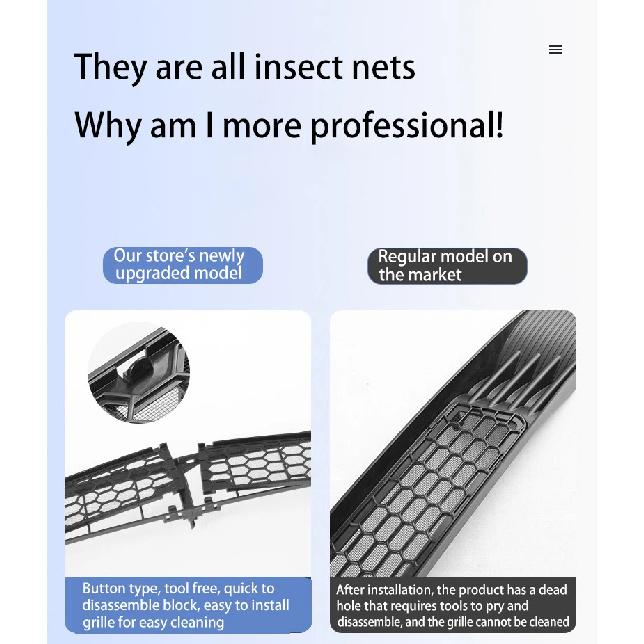 For Tesla New Model YL 2026 Launch 6-seater Version Lower Bumper Anti Insect Net Anti Dust Proof Inner Vent Grille Cover