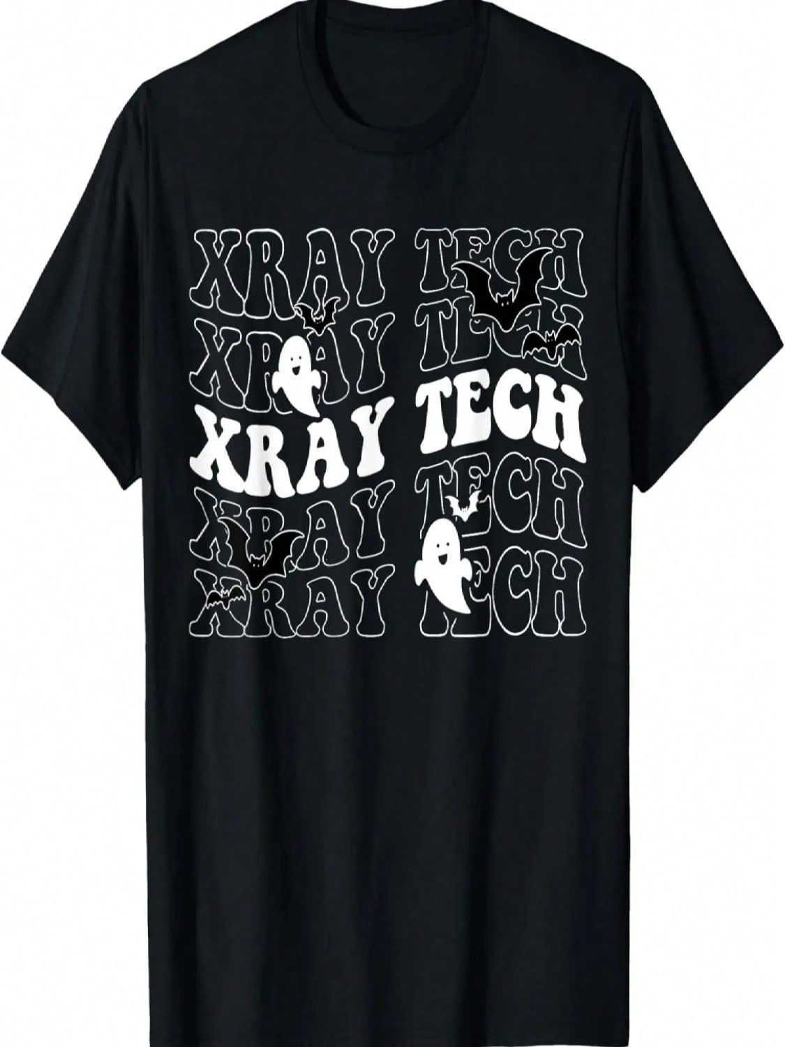 Retro Xray Tech Radiologic Technologist Ghost Bats Halloween T-Shirt S разноцветный