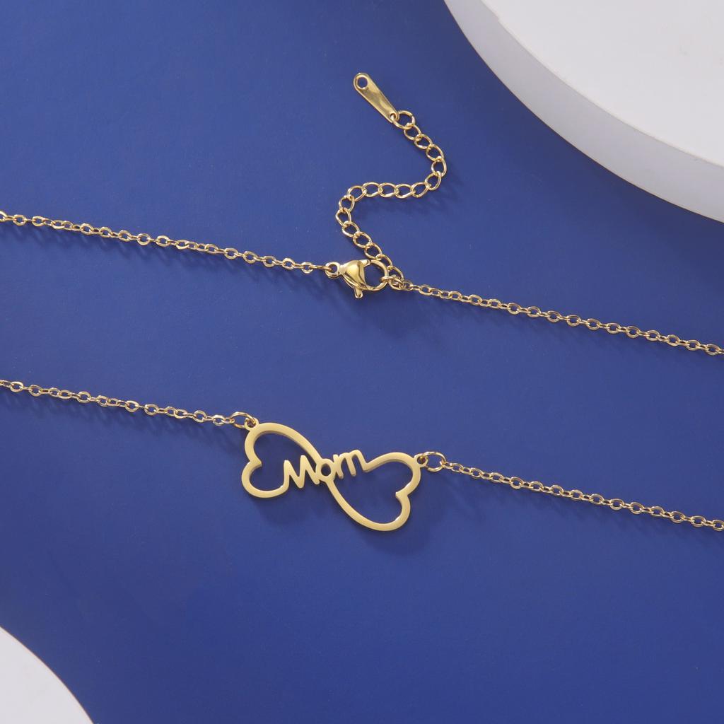Mama Letter Pendant Butterfly Necklace for Women Stainless Steel  Chain Choker Trendy Family Jewelry Mother's Day Gift for Mom